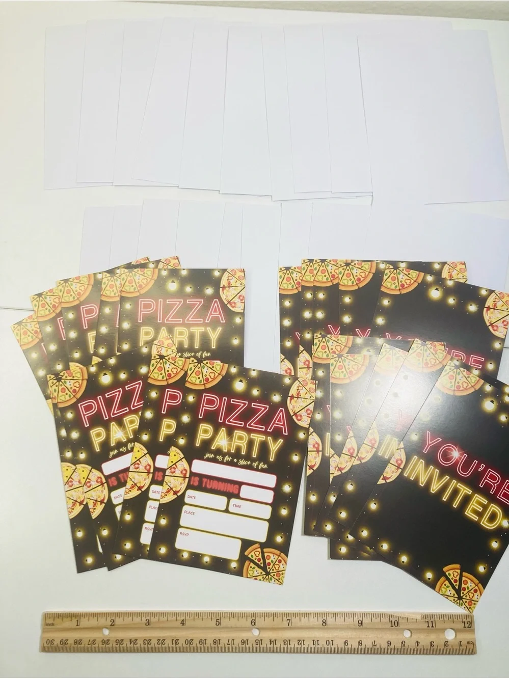 19 NEW Pizza Party Invitation Cards Wit Envelopes